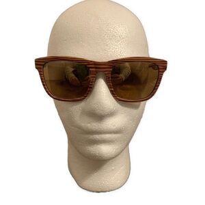Foster Grant Mens Brown Wood Print Square Sunglasses Cat 3 #16